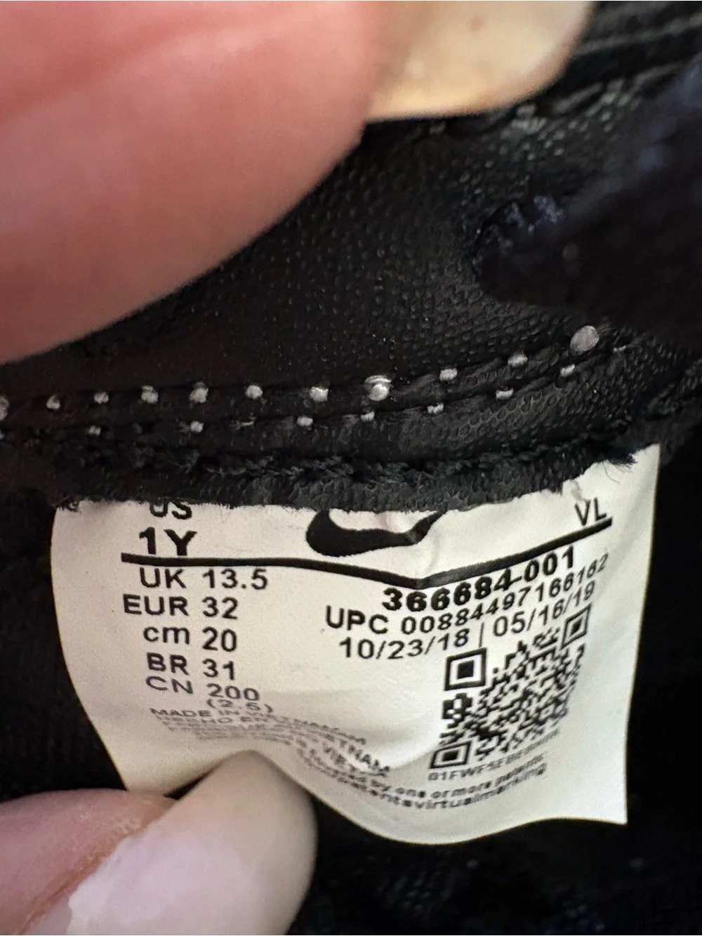 Nike Kids Black and White High-Top Lace Sneakers with Strap